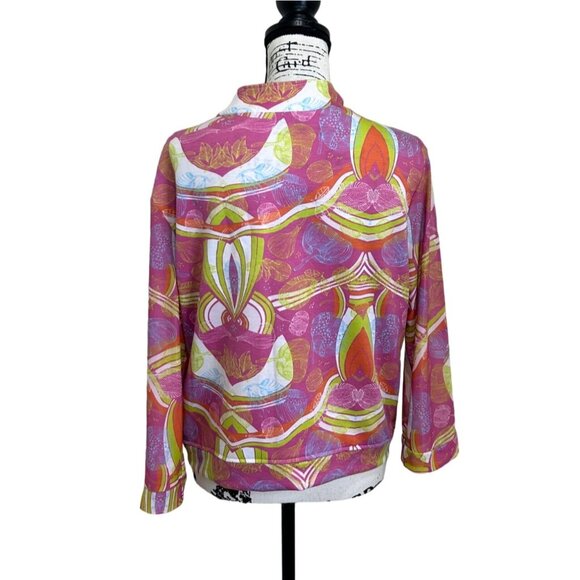 Colorful Atelier5 Women's Jacket Zip Up Jacket Size M Pink Yellow - Picture 3 of 7